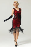 Robe 1920s rouge col V