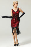 Robe 1920s rouge col V