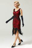 Robe 1920s rouge col V