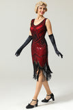 Robe 1920s rouge col V