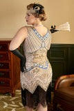 Sequin Royal Blue Plus Taille 1920s Flapper Robe Flapper