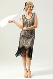 Robe Golden Fringe des années 1920