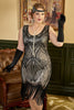 Charger l&#39;image dans la galerie, Plus Taille 1920s Gatsby Sequin Fringed Apricot Flapper Robe