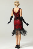 Robe 1920s rouge col V