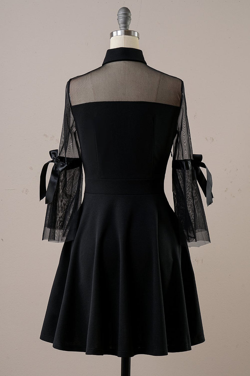 Charger l&#39;image dans la galerie, Robe noire vintage d&#39;Halloween