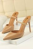 Talons aiguilles pointus abricot
