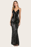 Robe noire Sequin Long Prom