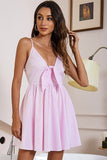 Robe de cocktail Pink Spaghetti Straps