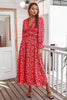 Charger l&#39;image dans la galerie, Robe décontractée à imprimé floral rouge