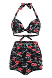 Maillots de bain Black Print Halter