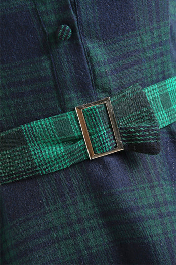 Robe à carreaux verts des années 1950
