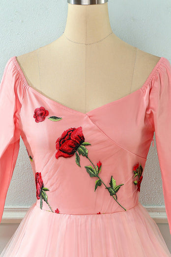 Brodé Rose Lace Mesh Vintage Robe