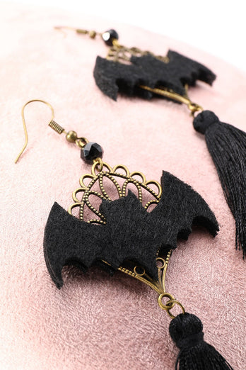 Boucles d’oreilles Noires Halloween Bat Drop