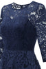 Charger l&#39;image dans la galerie, Robe en dentelle bleu marine