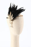 Bandeau de plumes noir des années 1920