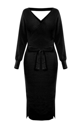 Robe Bodycon tricotée noire