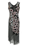Asymétrique col en V Robe Flapper des années 20