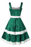 Robe de velours vintage de Noël vert