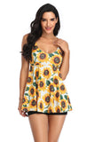 Fleur Jaune Deux Pièces Floral Bikini