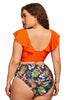 Charger l&#39;image dans la galerie, Plus Taille Orange Floral Bikini