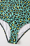 Taille Plus Vert Léopard Imprimé Une Pièce Maillots de Bain