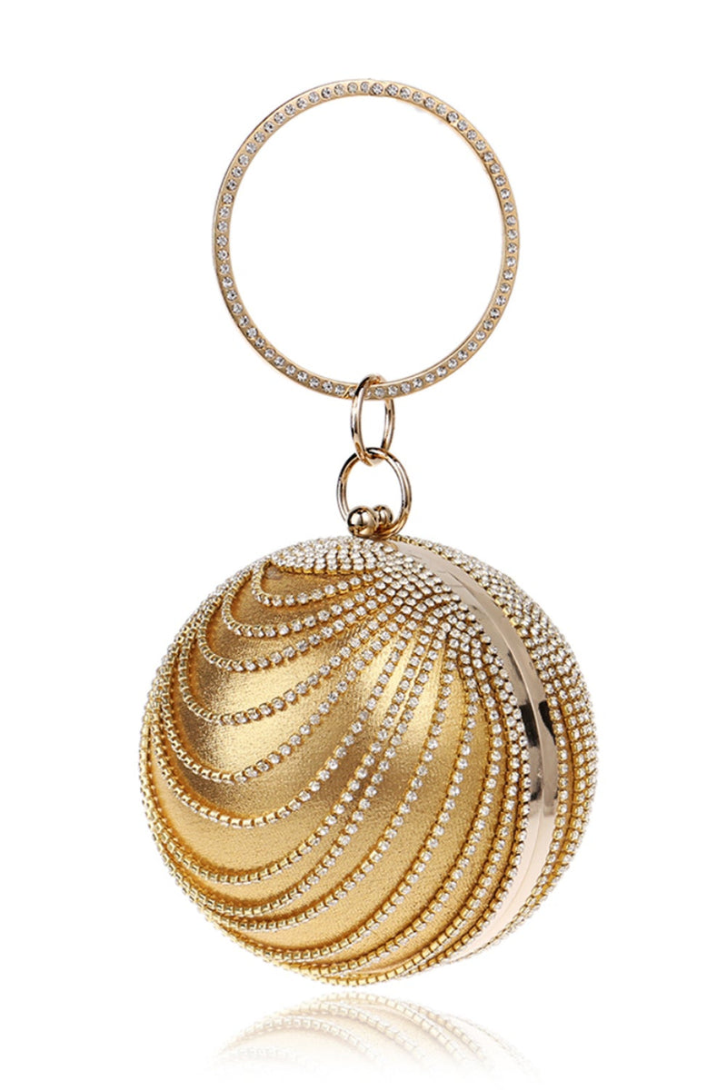 Charger l&#39;image dans la galerie, Embrayage de fête en cercle perlé d’or