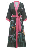 Robe de mariée en satin floral vert foncé
