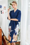 Robe de demoiselle d’honneur en satin imprimée