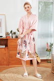 Robe de demoiselle d’honneur en satin imprimée