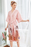 Robe de demoiselle d’honneur en satin imprimée