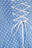Retro Polka Dots Halter Robe à dos ouvert