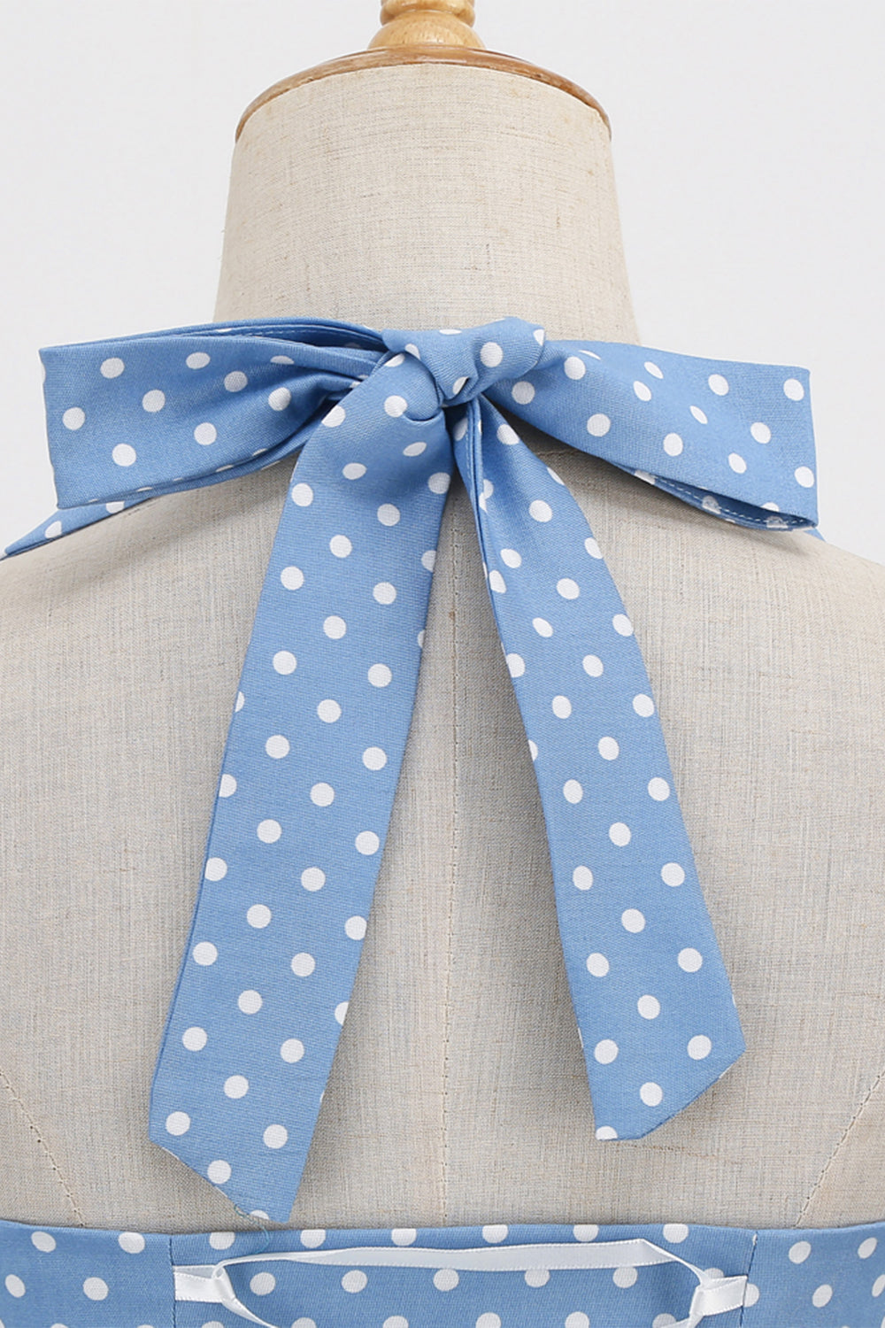 Retro Polka Dots Halter Robe à dos ouvert