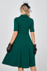 Charger l&#39;image dans la galerie, Vert Foncé Manches Courtes Vintage 1950s Robe avec Buttom