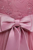 Charger l&#39;image dans la galerie, Princess A Line Blush robes à fleurs pour filles avec nœud papillon