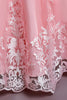 Charger l&#39;image dans la galerie, Robe de fille de fleur sans manches broderie rose avec noeud papillon