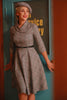 Charger l&#39;image dans la galerie, Gris Foncé 3/4 Manches Vintage Plaid 1950s Swing Party Robe