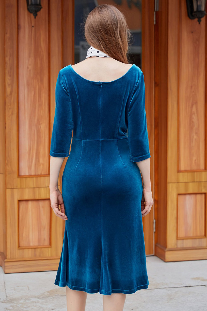 Charger l&#39;image dans la galerie, Royal Blue Velvet Robe Formelle