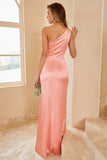 Robe de demoiselle d’honneur Peach One Shoulder avec volants