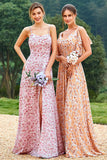 Robe de demoiselle d’honneur à imprimé floral rose