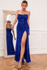 Charger l&#39;image dans la galerie, Royal Blue Sequins Robe de bal bustier