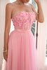 Charger l&#39;image dans la galerie, Magnifique robe de bal rose bustier A Line avec appliques