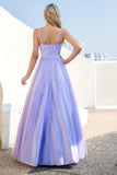 Robe de bal en tulle violet A-line