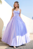 Robe de bal en tulle violet A-line