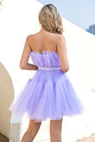 Robe de cocktail en tulle violet clair