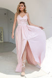 Blush Sequins Robe de bal avec fente