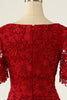 Charger l&#39;image dans la galerie, Robe de mère de la mariée deux pièces rouge foncé avec dentelle