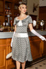 Charger l&#39;image dans la galerie, Élégante robe vintage vintage décontractée à imprimé floral Work Party A-Line Swing