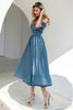 Charger l&#39;image dans la galerie, Princesse Une Ligne De l’Épaule Gris Bleu Robe de Bal De Fin d’Année