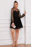 Manches longues Tulle Petite Robe Noire