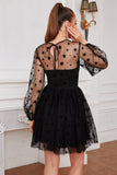 Manches longues Tulle Petite Robe Noire